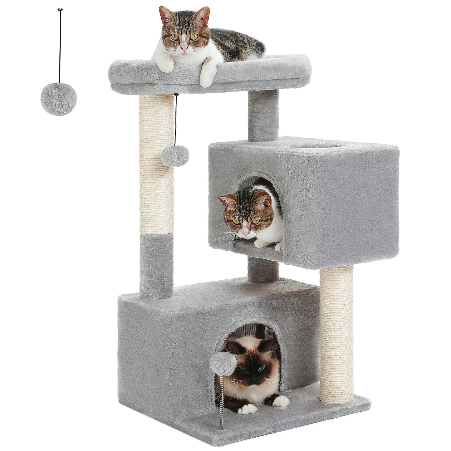 PAWZ Road Multi-Level Cat Tree Tower With Sisal Scratching Posts