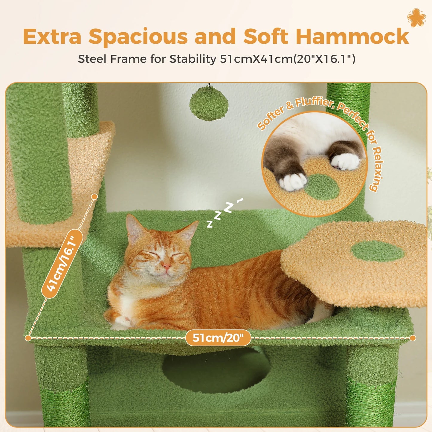 PETEPELACN Cat Tree Tower With Sisal Scratching Posts