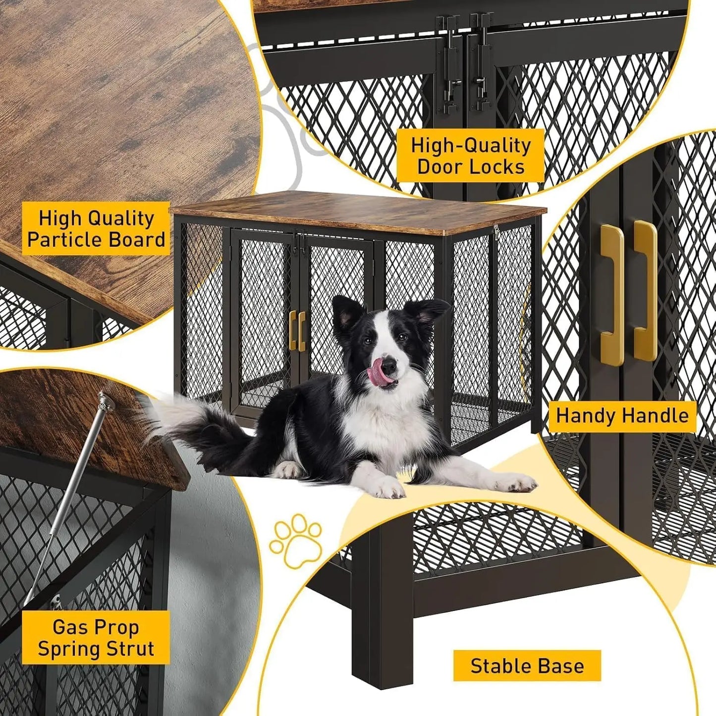 TWISTER.CK 2-In-1 Wooden Dog Cage End Table Crate