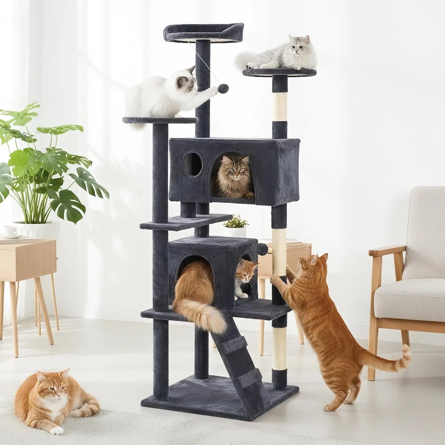 JHK Cat Tree Tower Multi Level Condo Scratching Posts