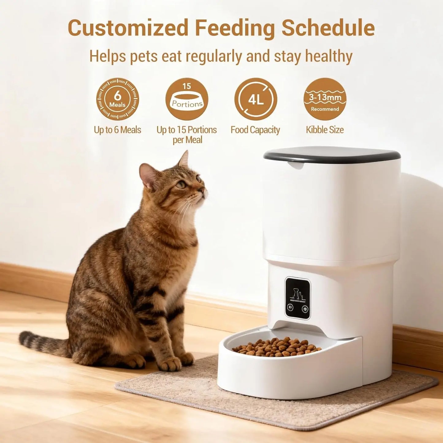 HiMISS Programmable Automatic Pet Feeder for Small Dogs and Cats