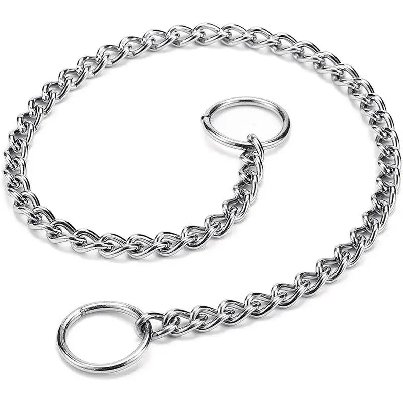 NONECN Stainless Steel Slip Chain Dog Collar Adjustable