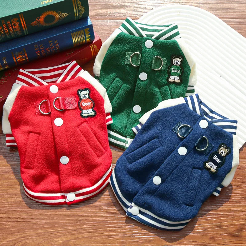 Puppy Coat With D Ring Outdoor Jacket Fleece For Dogs