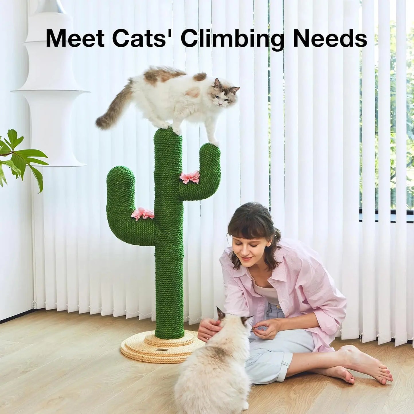 Cactus Cat Scratching Post With Jute Rope