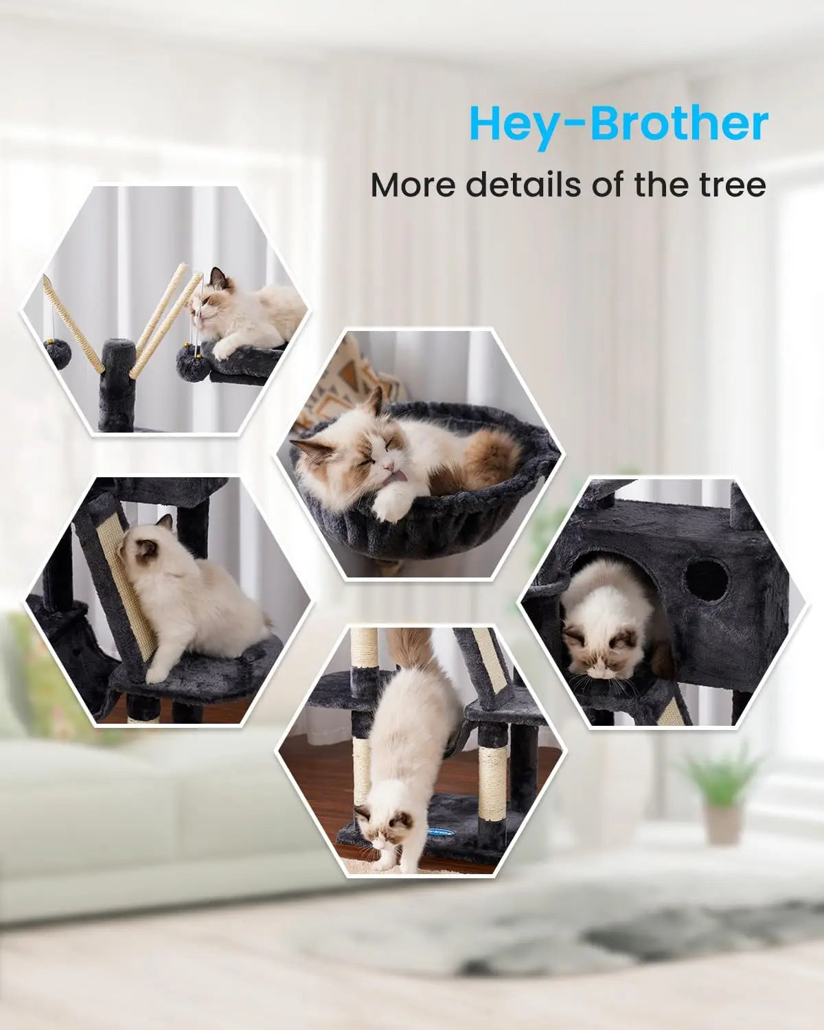 Cat Tower With Padded Bed Condo Hammocks And Scratching Posts