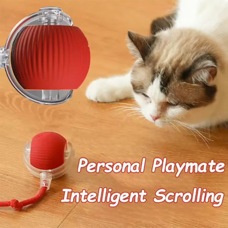 Interactive Cat Toys Teaser Ball and Rotating Stick For Kittens