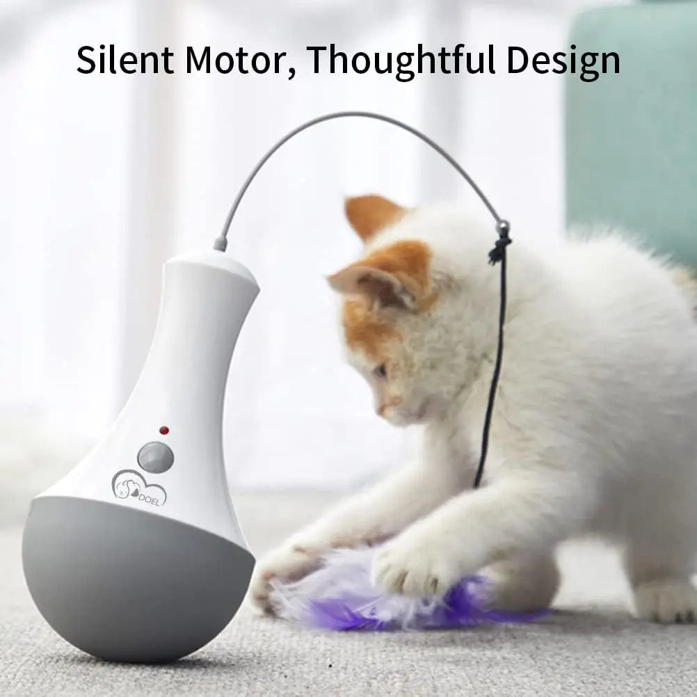 DOEL Cat Interactive Feather Toy Kitten Teaser Automatic Indoor Play