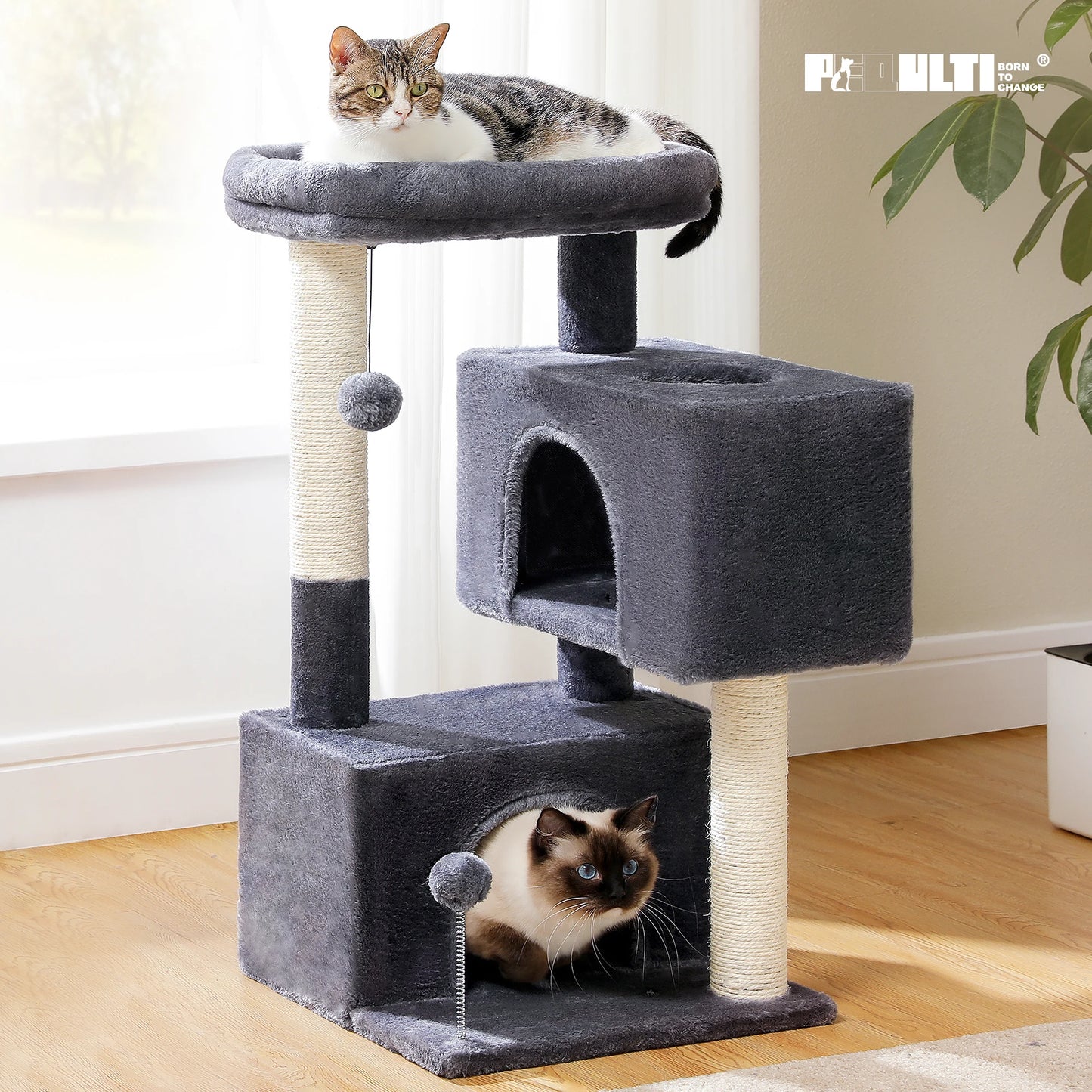 PAWZ Road Large Cat Tree Tower With Scratching Pad Included