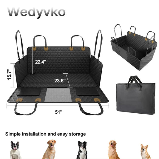 Wedyvko Back Seat Extender Hammock For Dogs Car Cover