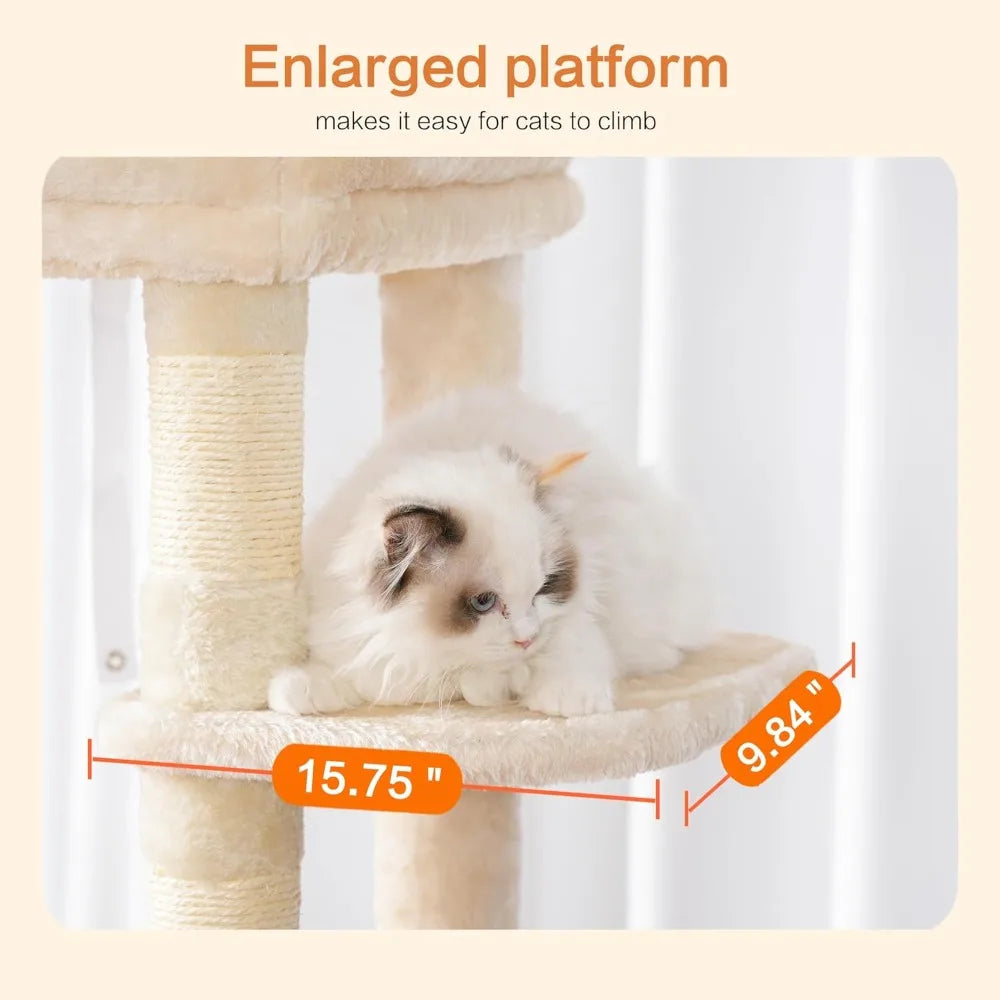 NONECN Heavy Duty Cat Tree Tower for Indoor Multi-Level Play