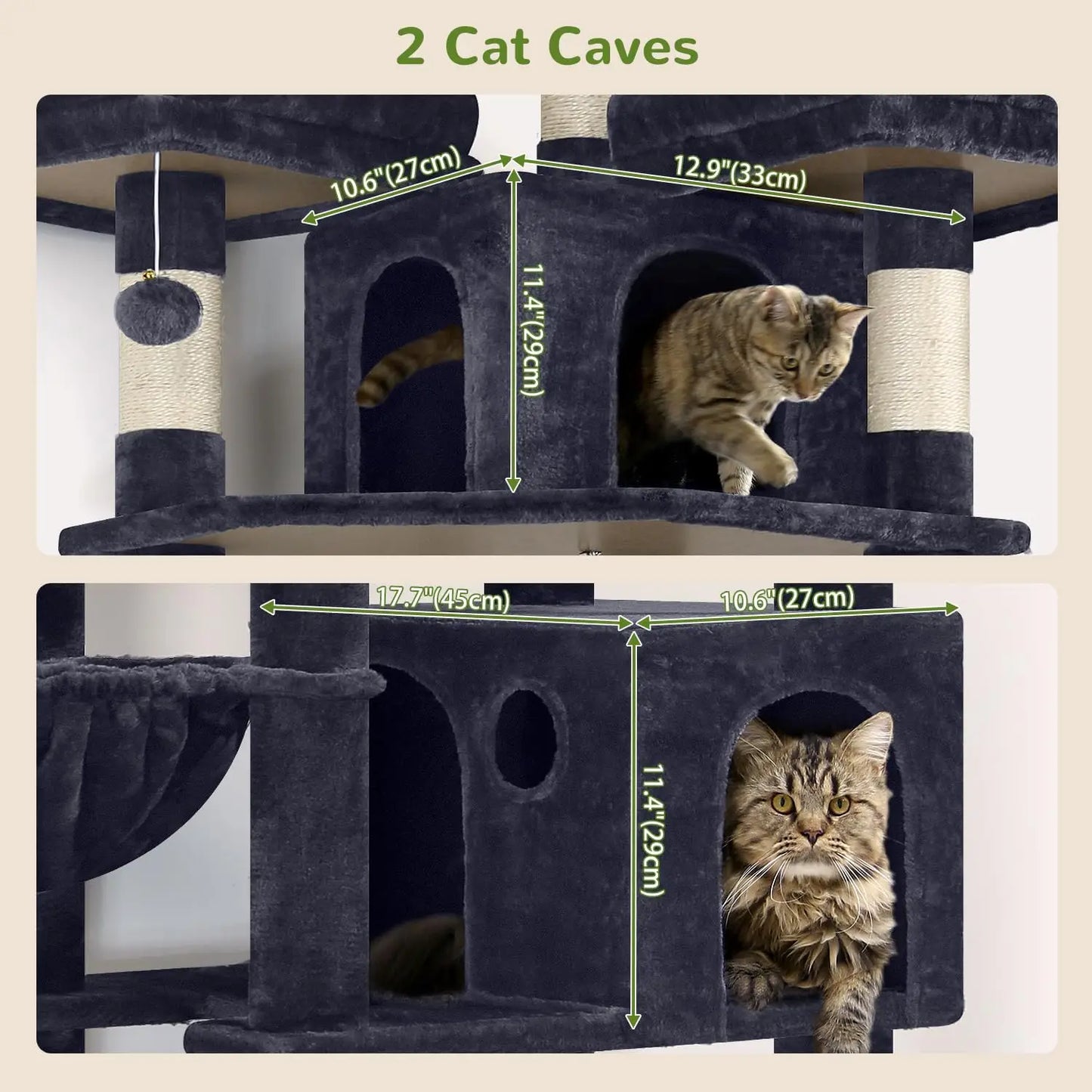 Multi-Cat Cat Tree Tower With Scratching Posts And Perches