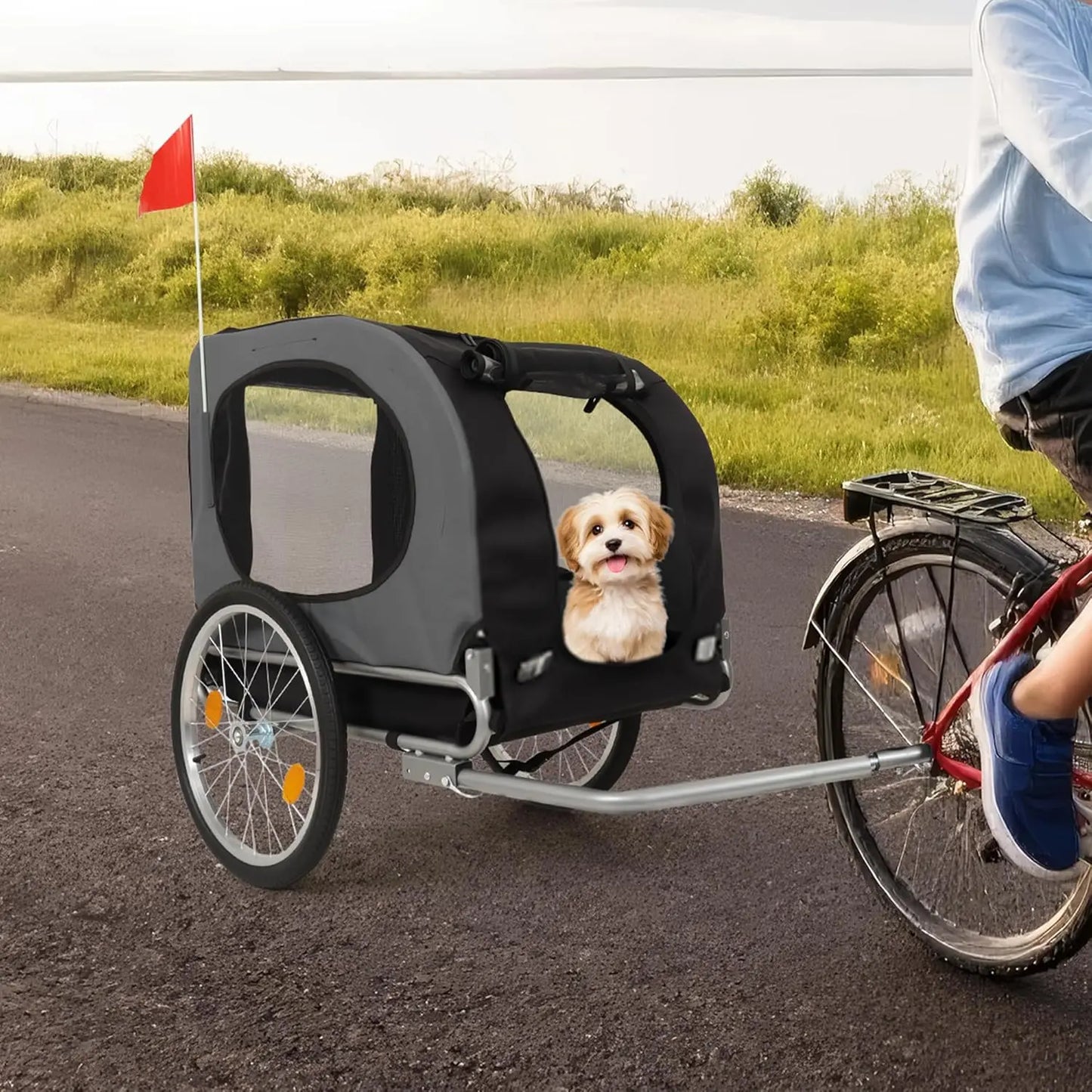 HiMISS Steel Dog Bike Trailer Folding With Universal Coupler