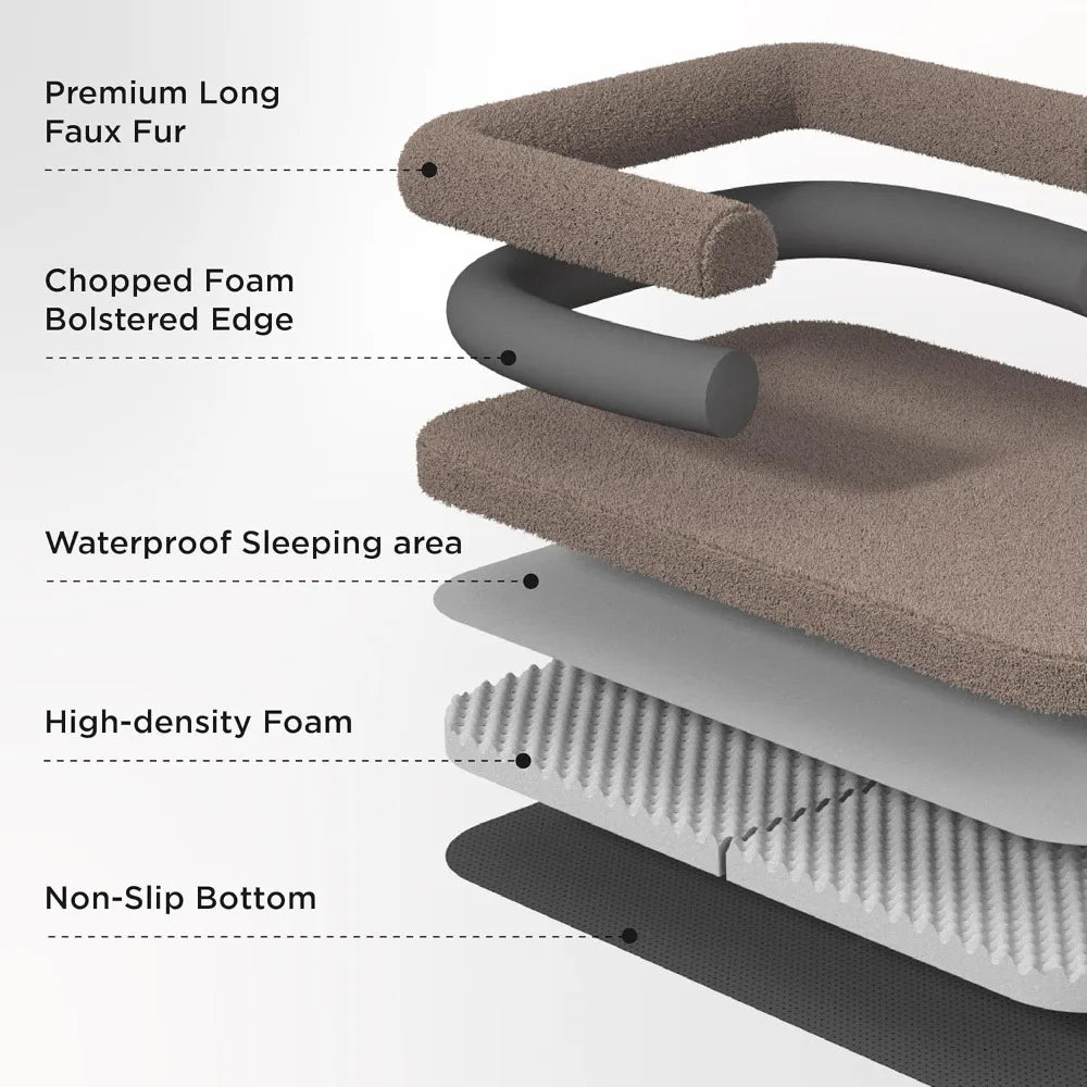 DAFIFY Foldable Portable Human Dog Bed 2 In 1 Bolster