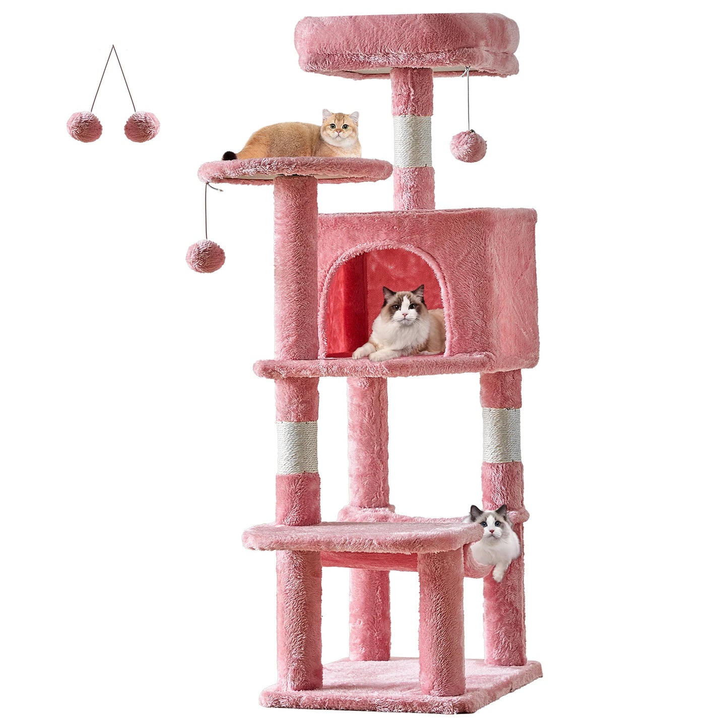 JHK Cat Tree Indoor Multi Cat Climbing Tower With Natural Sisal Posts