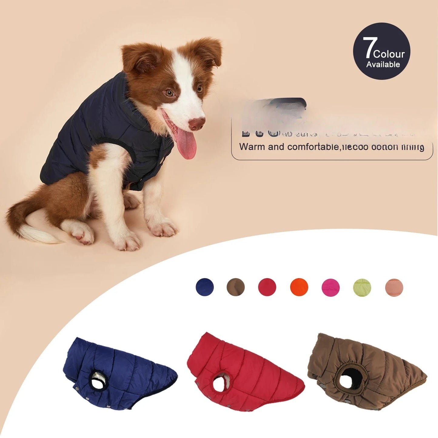 Winter Dog Jacket With Fleece Lining Cold Weather Coat