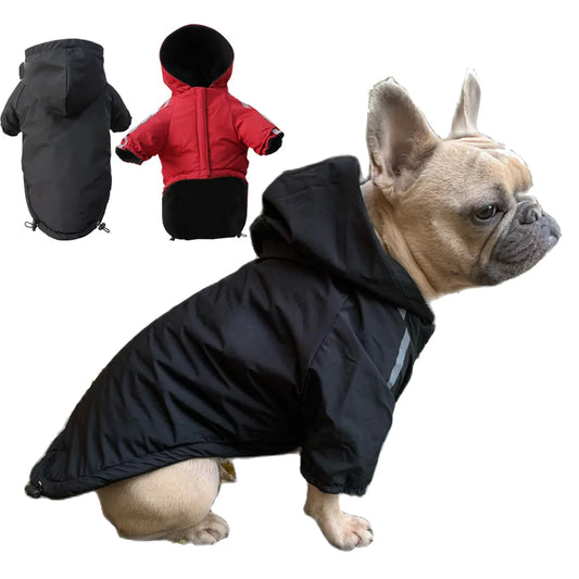 NONECN Waterproof Polyester Hooded Dog Coat Winter Jacket Reflective