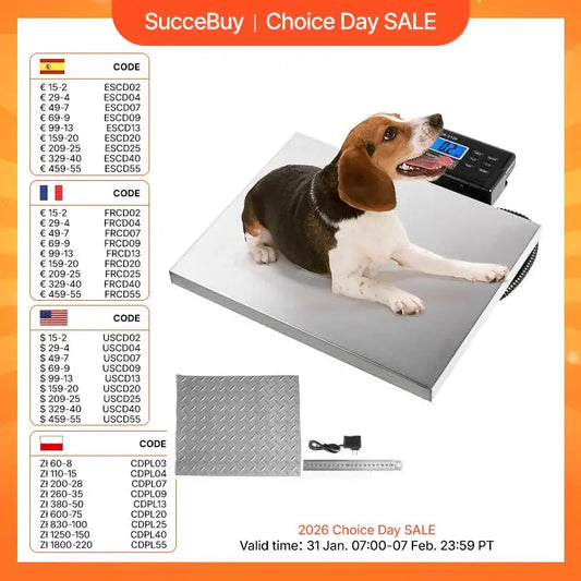 SucceBuy Digital Livestock Scale Stainless Steel Platform