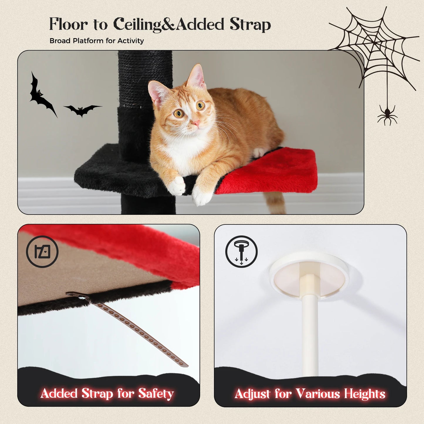 PAWZ Road Gothic Cat Tree Floor to Ceiling Tower Condo