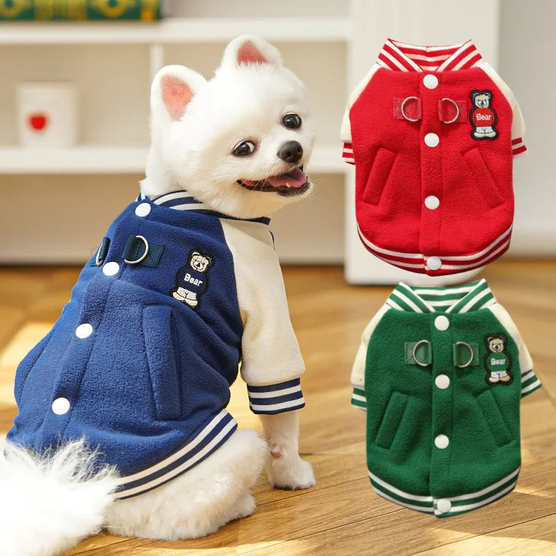 Puppy Coat With D Ring Outdoor Jacket Fleece For Dogs