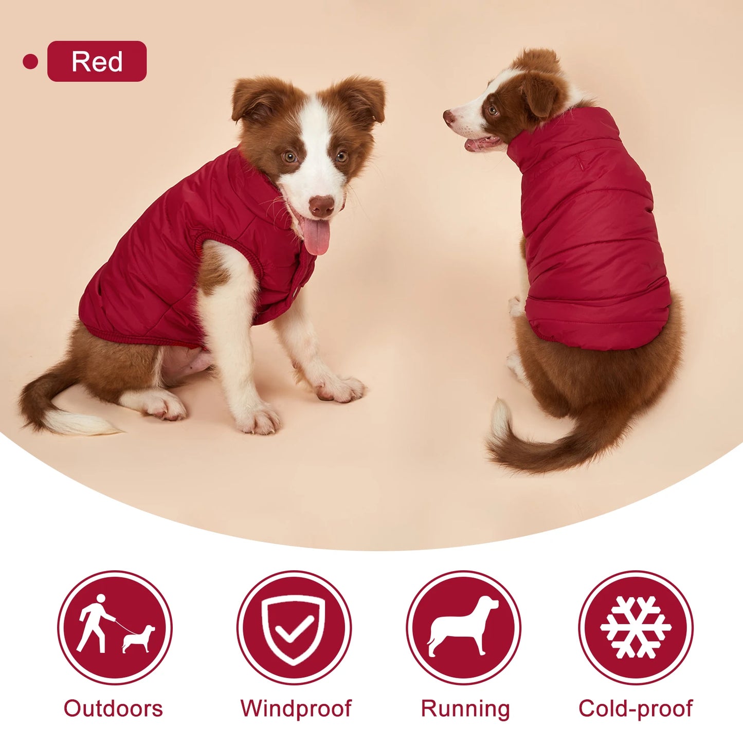 Winter Dog Jacket With Fleece Lining Cold Weather Coat