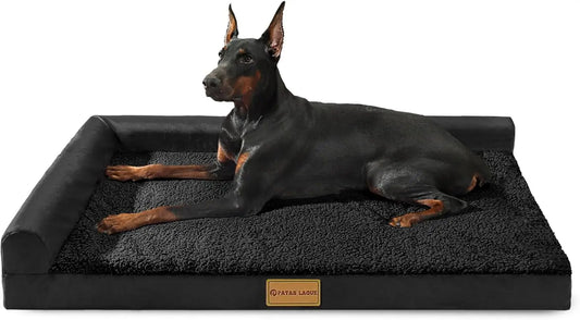 Orthopedic Dog Bed With Waterproof Bolster Washable Cover Non-Slip Bottom