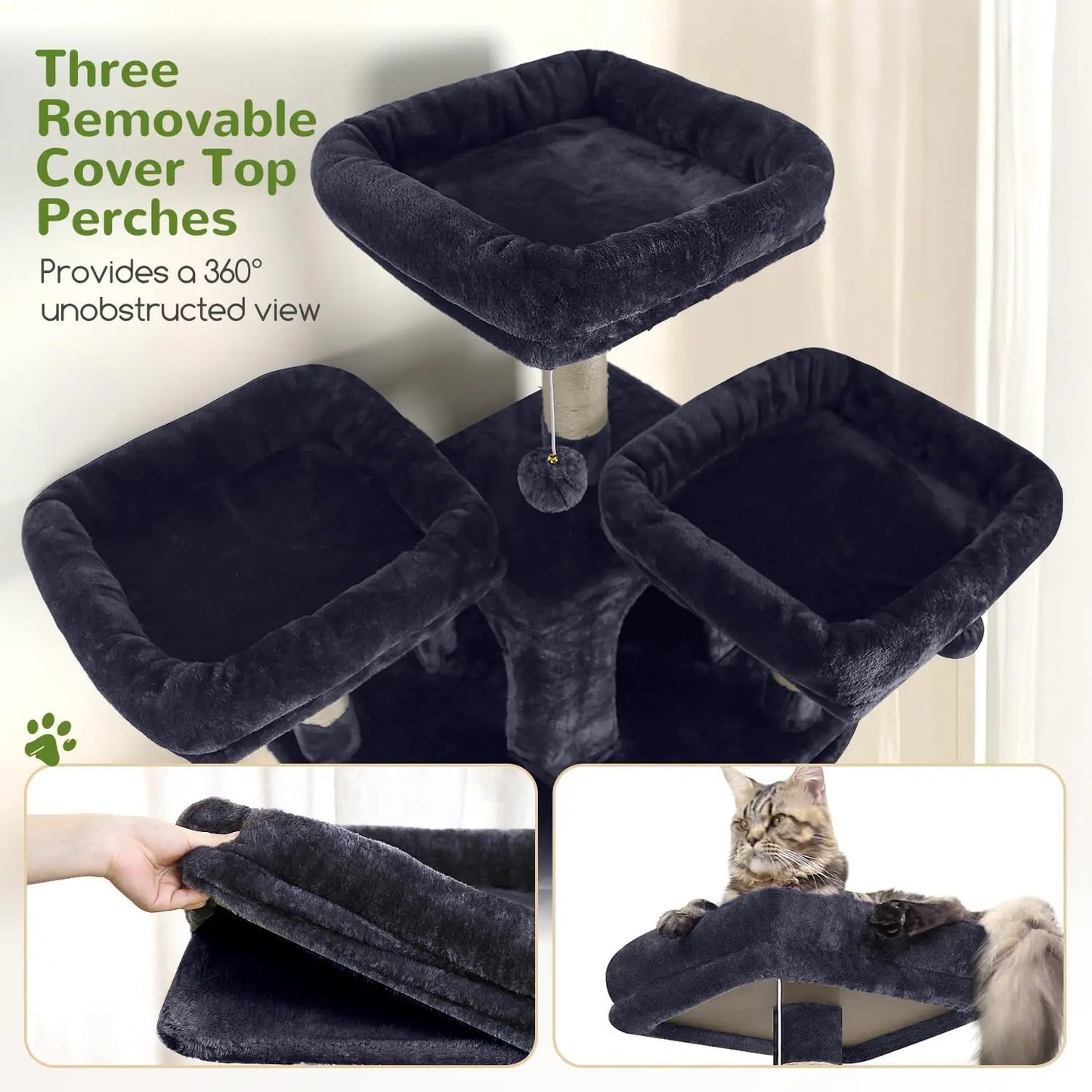 Multi-Cat Cat Tree Tower With Scratching Posts And Perches