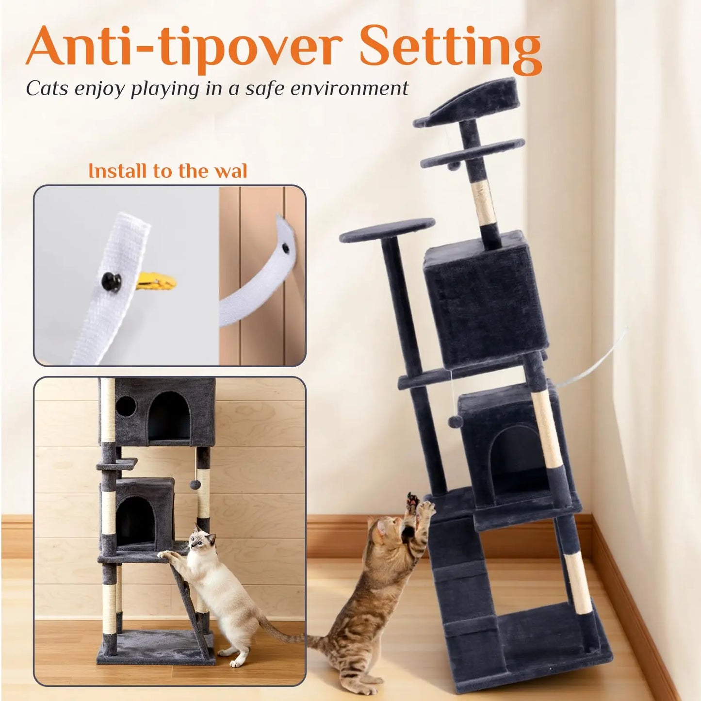 JHK Cat Tree Tower Multi Level Condo Scratching Posts