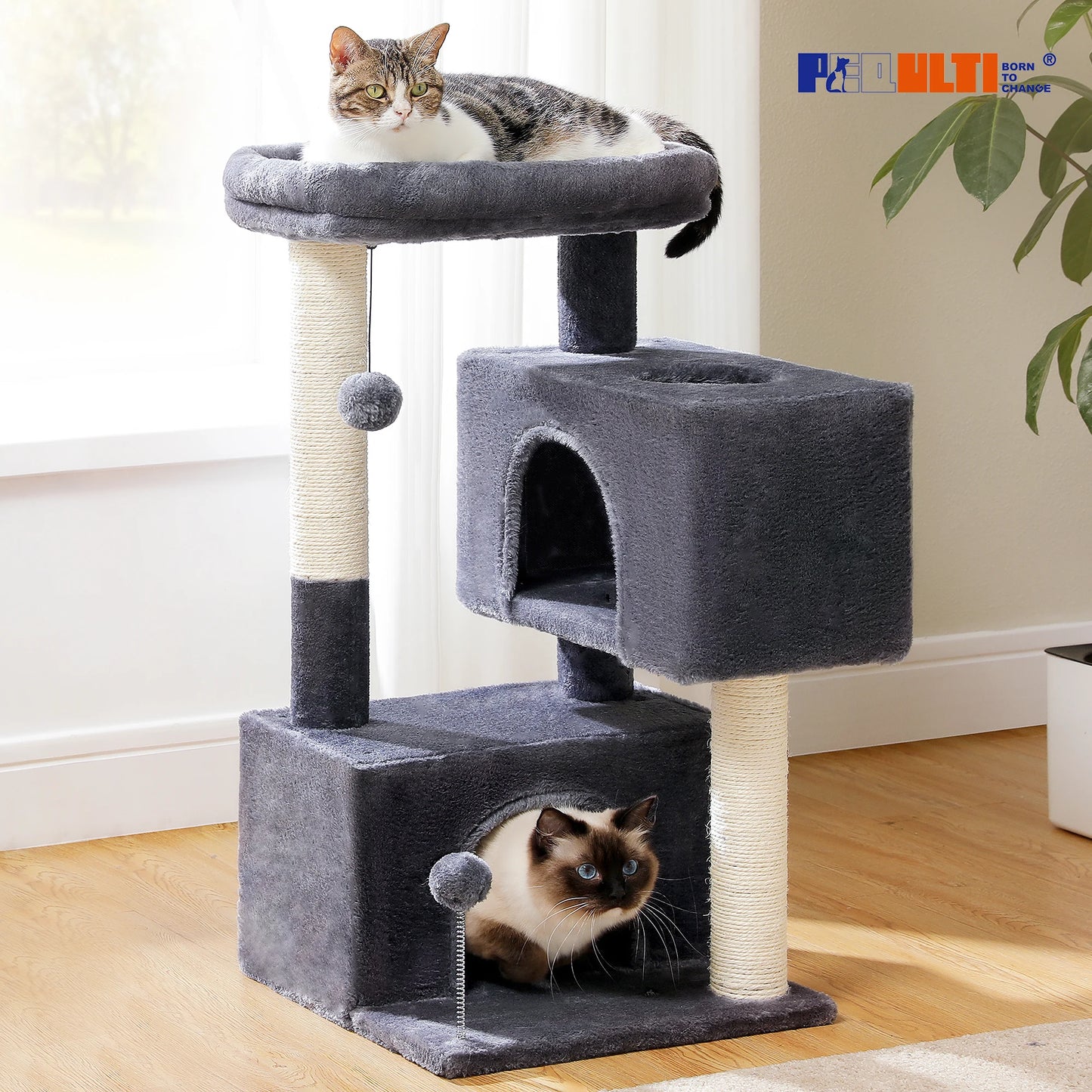 PAWZ Road Multi-Level Cat Tree Tower With Sisal Scratching Posts