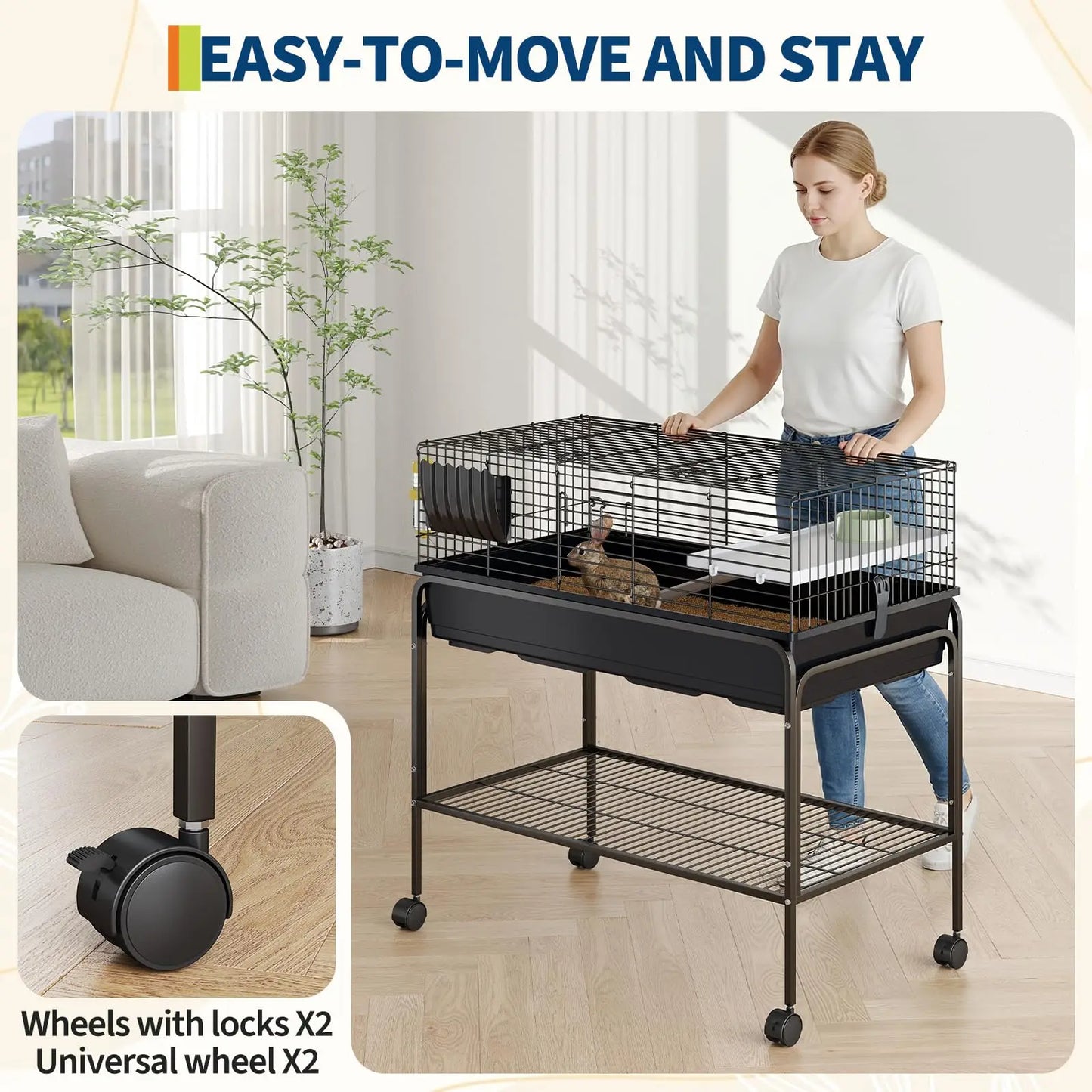 HiMISSCN Hamster Cage Kit With Removable Storage Shelf