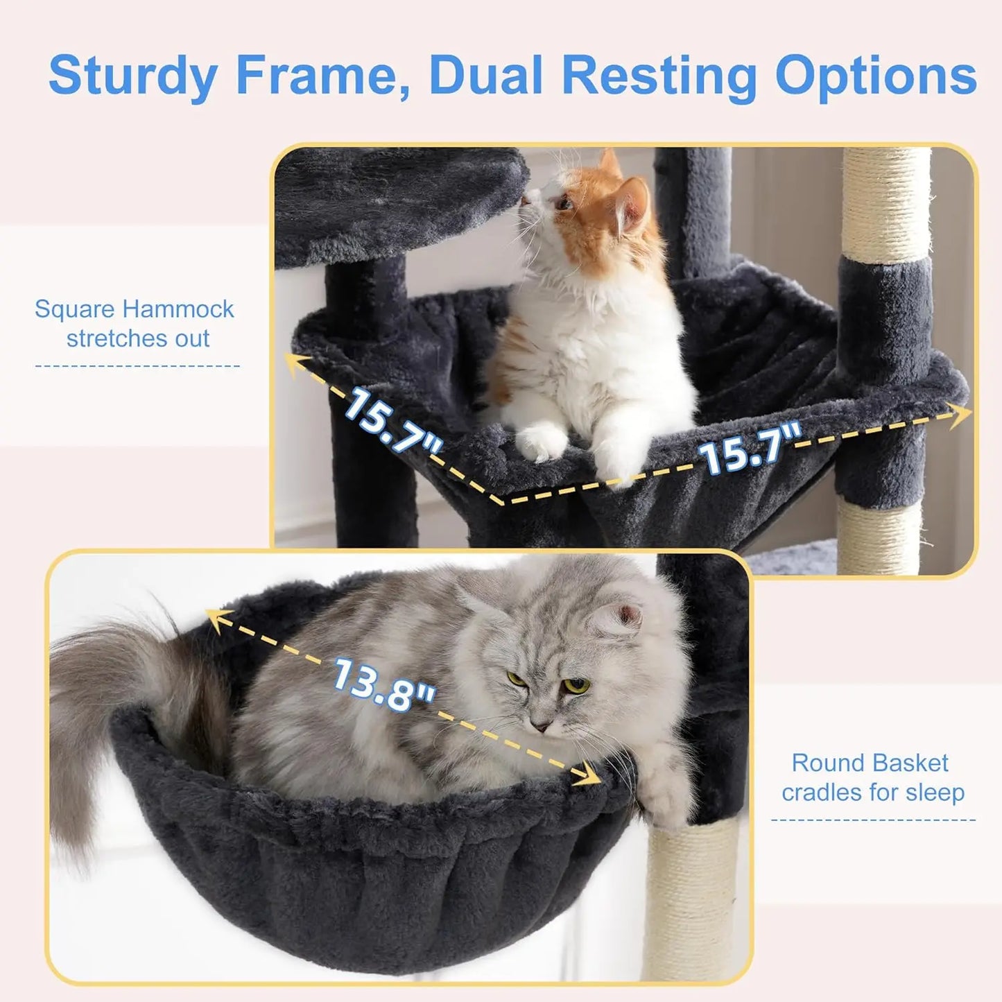 Heavy Duty Cat Tower With Condos Hammocks And Scratching Posts