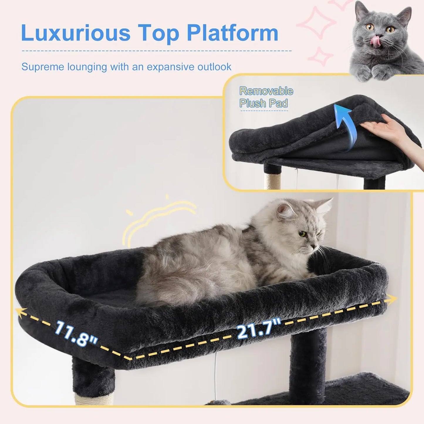 Heavy Duty Cat Tower With Condos Hammocks And Scratching Posts