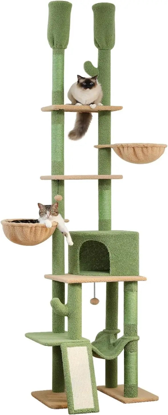 NONECN Floor to Ceiling Cat Tree Tower Adjustable 7-Tier Structure