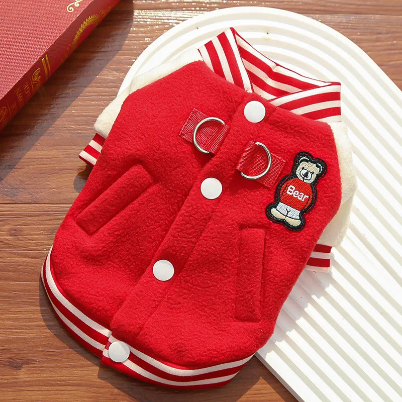 Puppy Coat With D Ring Outdoor Jacket Fleece For Dogs