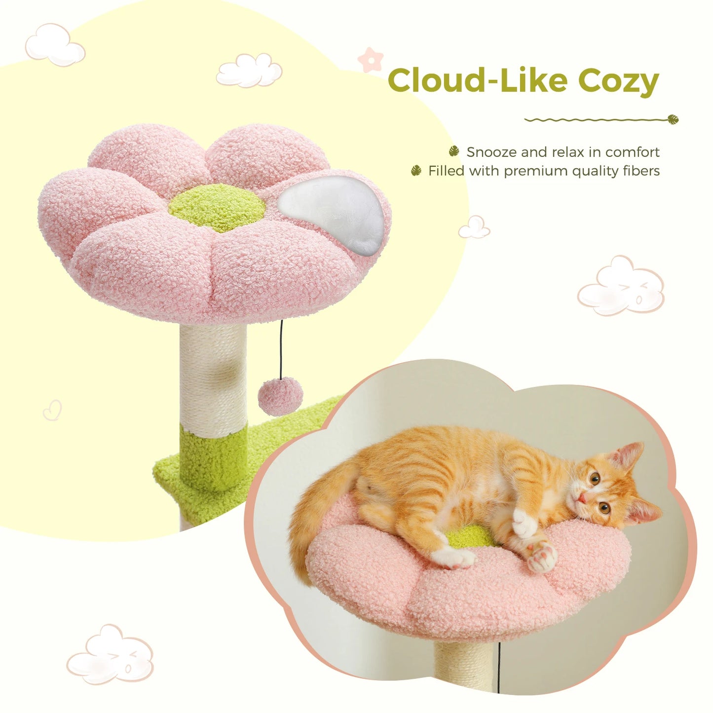 PAWZ Road Flower Cat Tree Multi Level Tower Sisal Posts