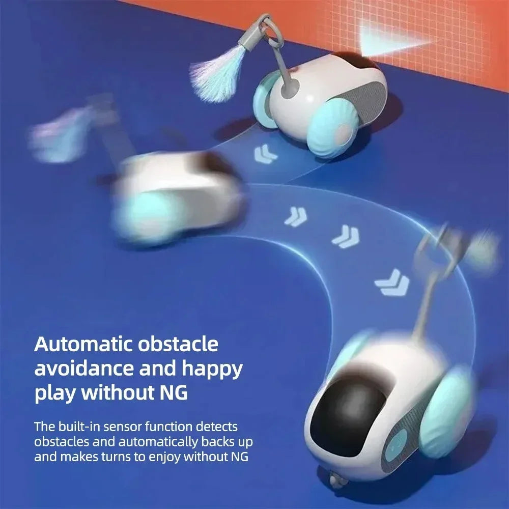 Automatic Rolling Remote Cat Toy Car For Interactive Play