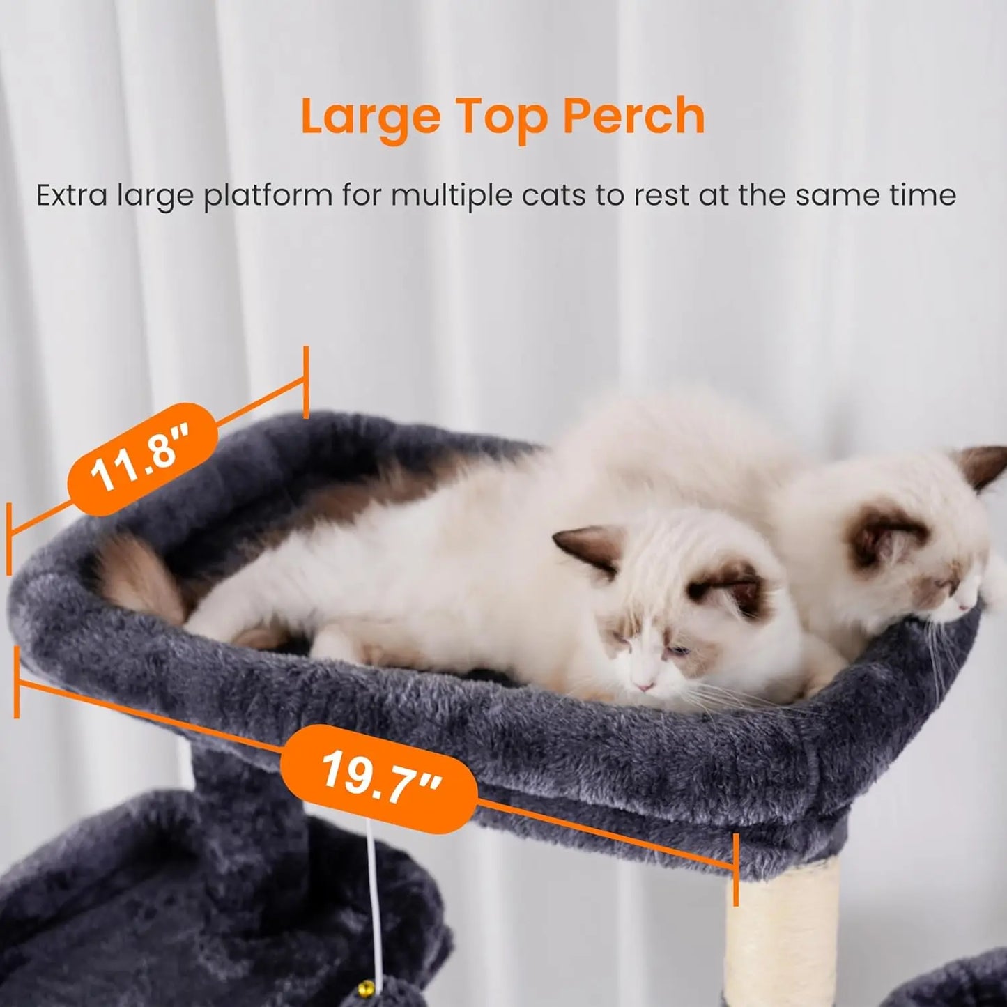 Multi Level Cat Tower With Plush Perches And Caves For Indoor Cats