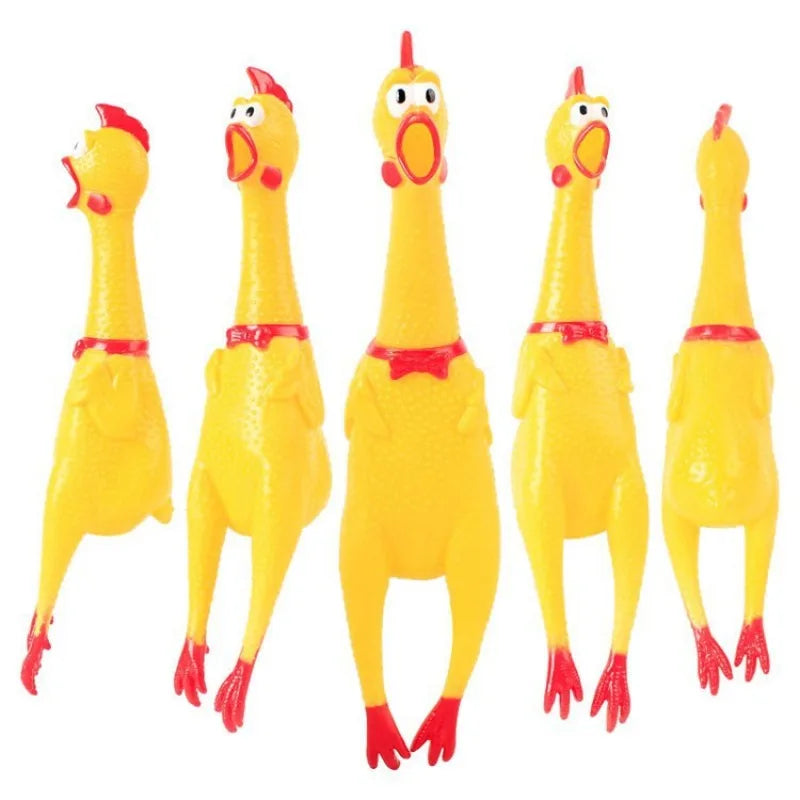 DKSTINYE Squeaky Chicken Dog Toy Squeaker Chew Rubber
