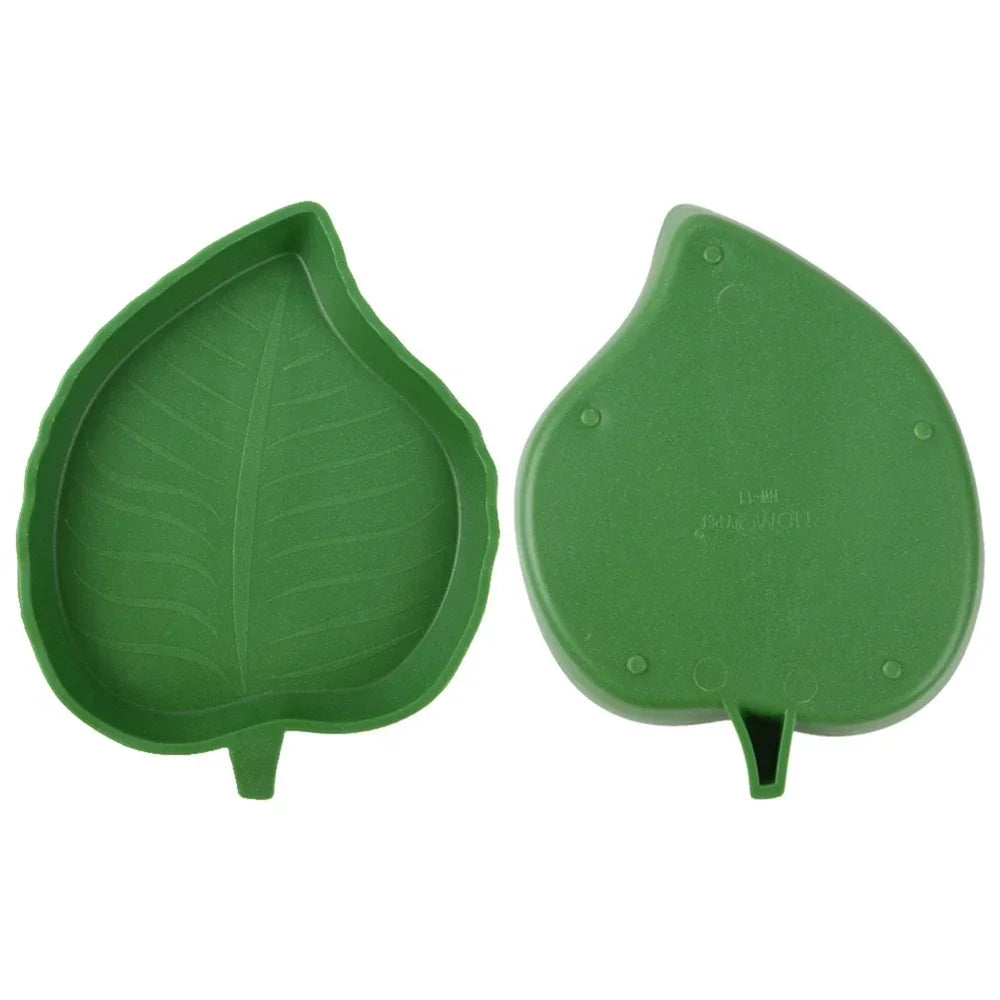 Leaf Shape Reptile Feeder And Water Bowl Durable For Pets