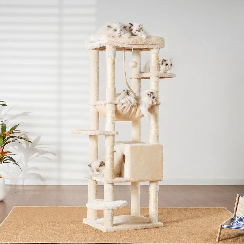 NONECN Heavy Duty Cat Tree Tower for Indoor Multi-Level Play