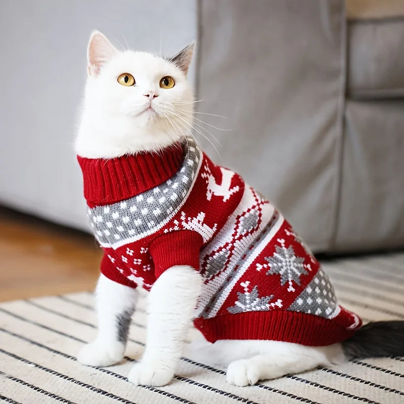 Christmas Style Knitted Wool Pet Sweater for Dogs and Cats