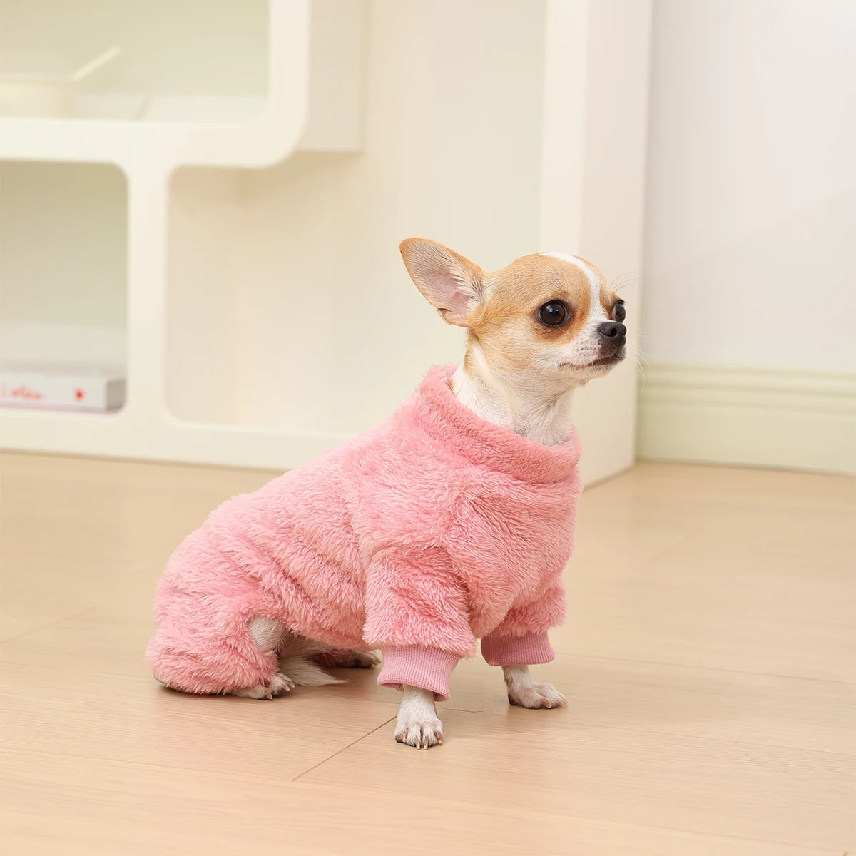 Winter Warm Flannel Dog Jumpsuit For Small And Medium Dogs