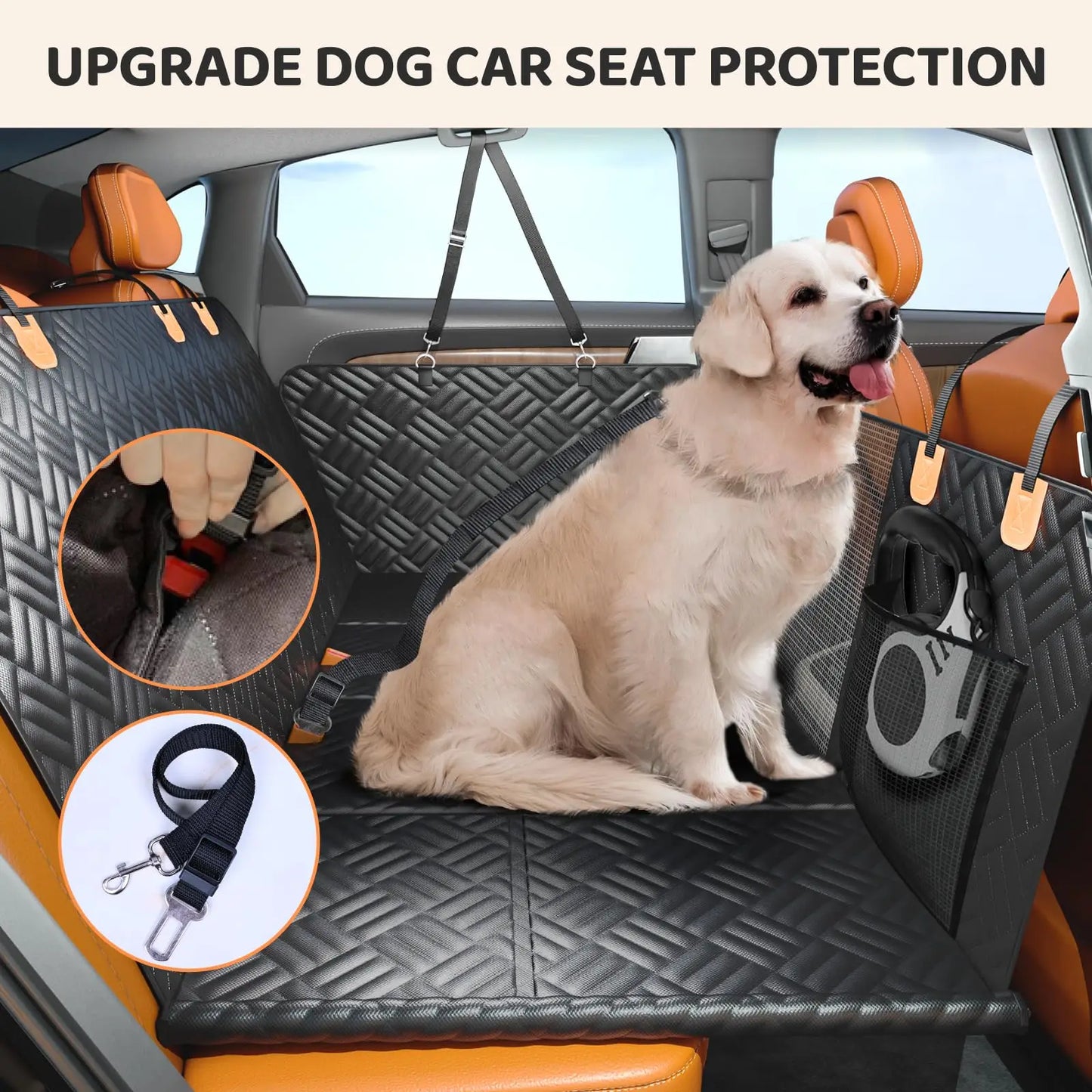 NONECN Heavy Duty Dog Seat Cover For Cars And SUVs Rear Seat Hammock