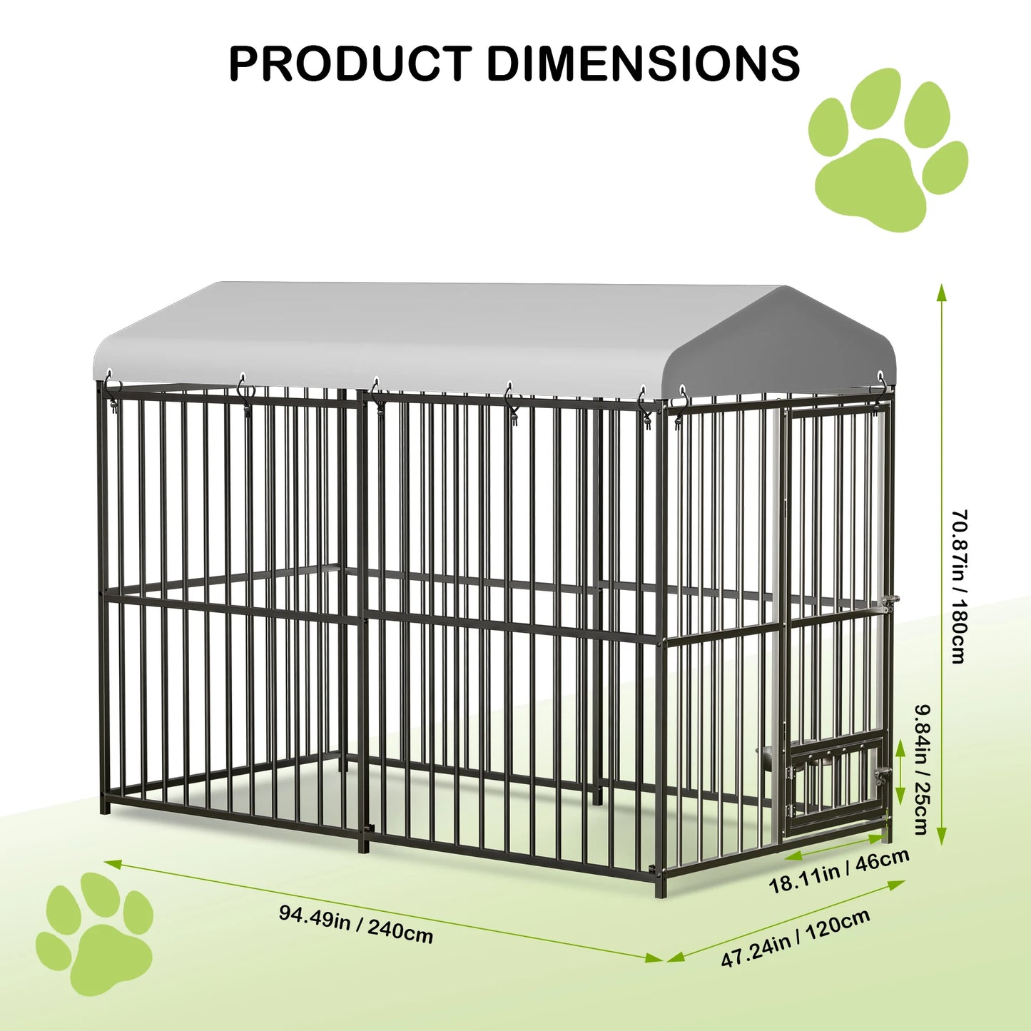 Twister CK Heavy Duty Outdoor Dog Kennel Roof UV Resistant