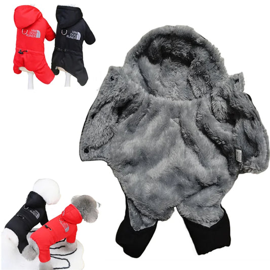 NONECN Thicken Winter Dog Jumpsuit Waterproof Hoodie