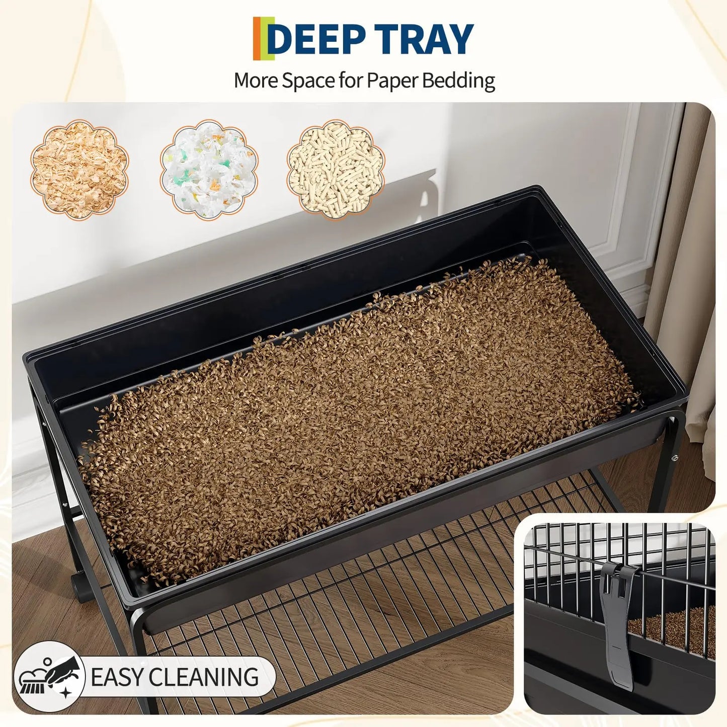 HiMISSCN Hamster Cage Kit With Removable Storage Shelf