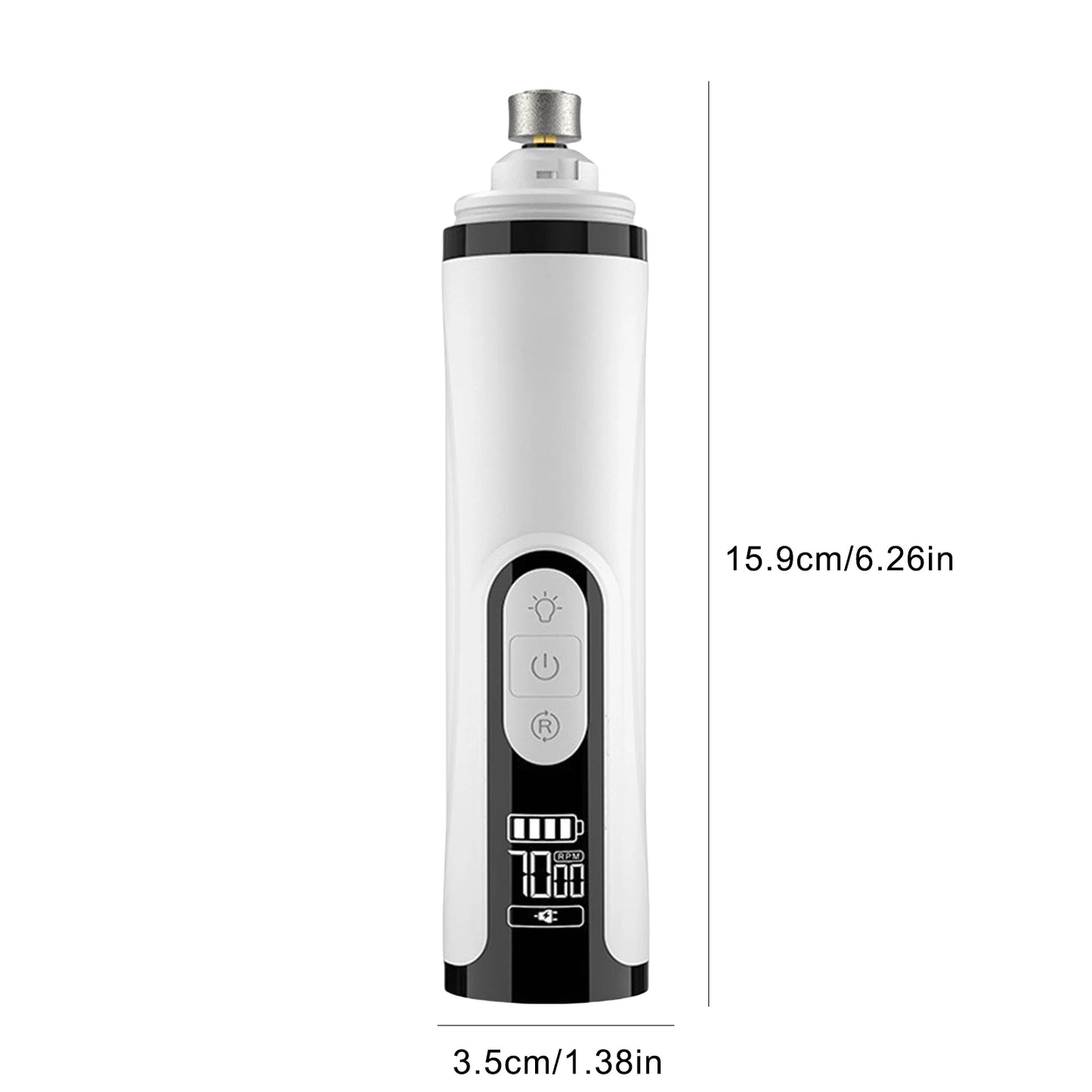 APWIKOGER Electric Pet Nail Grinder Rechargeable Trimmer With 2 Led Lights