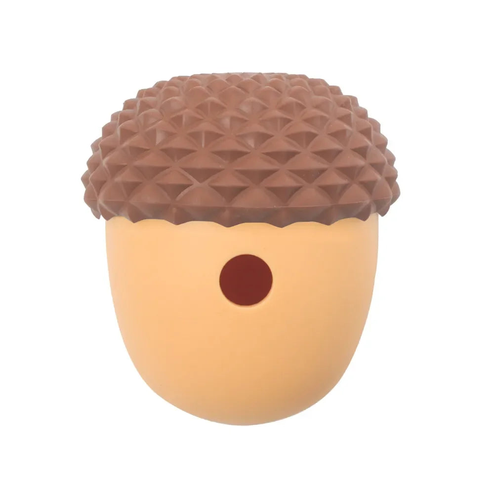 Silicone Acorn Puzzle Dog Toy For Slow Feeding And Teething