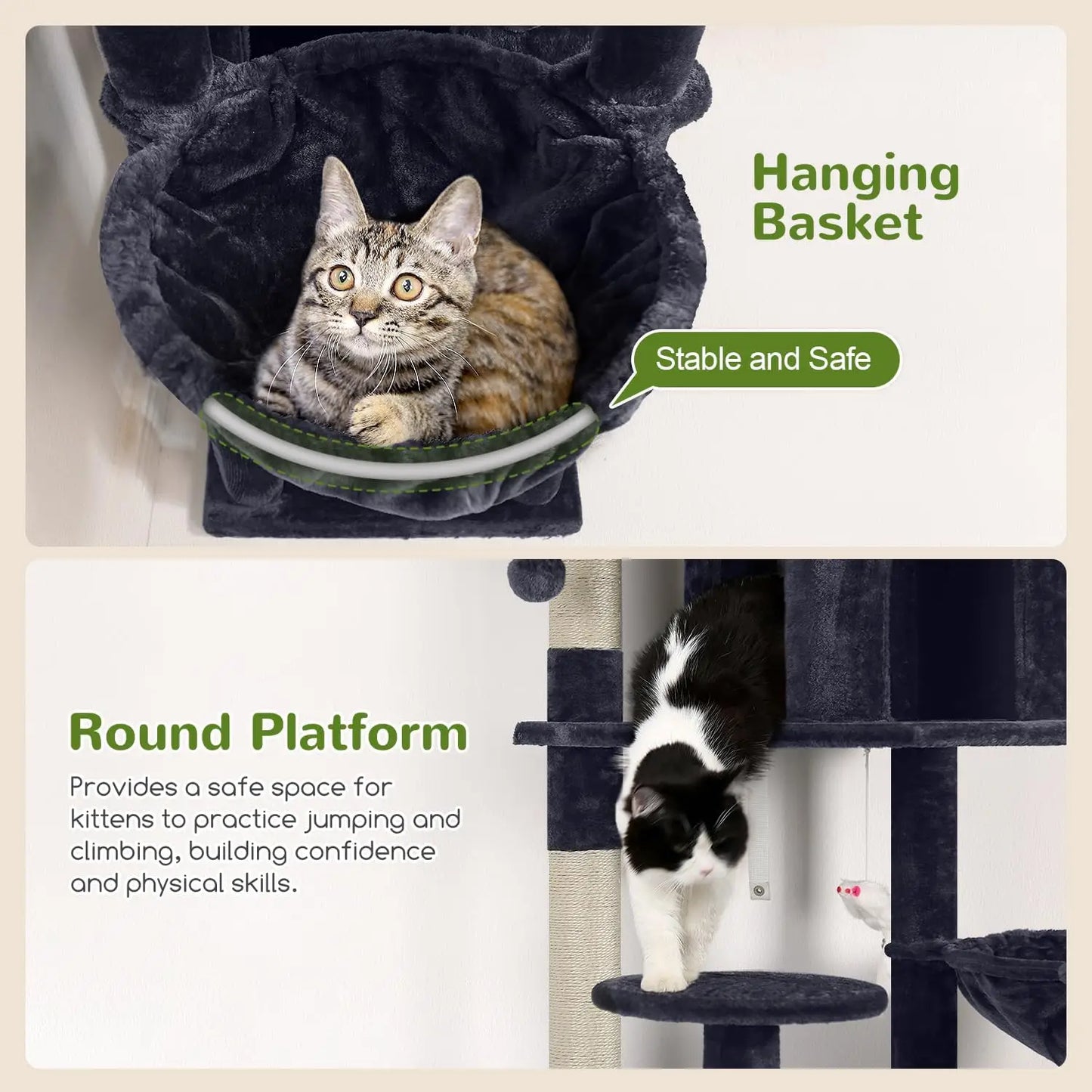 Multi-Cat Cat Tree Tower With Scratching Posts And Perches