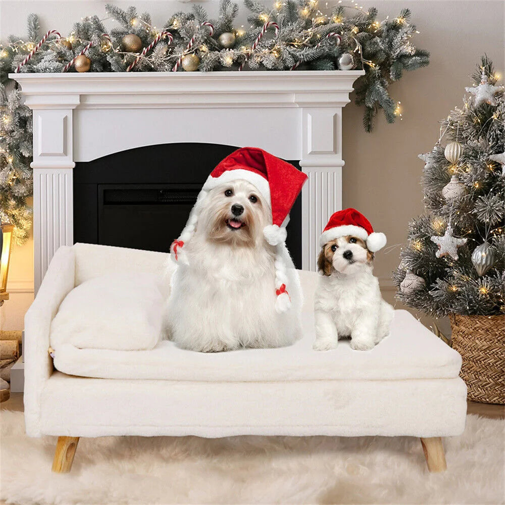 BORWARTCN Luxury Elevated Dog Sofa Bed With Backrest
