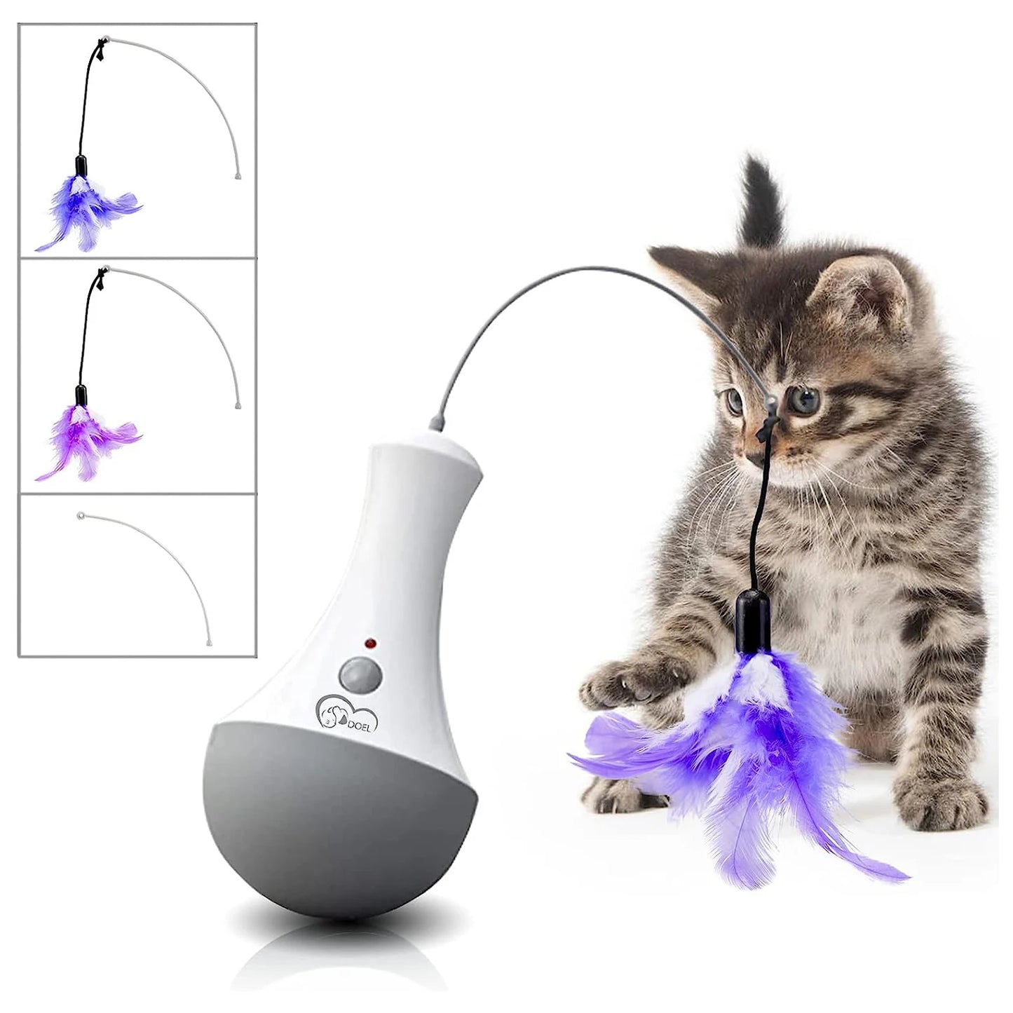 DOEL Cat Interactive Feather Toy Kitten Teaser Automatic Indoor Play